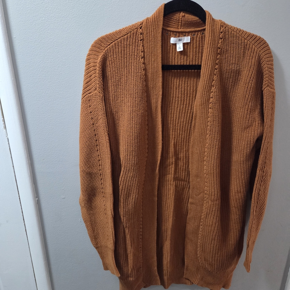 BP Women's Orange/ Brown Cardigan Sweater